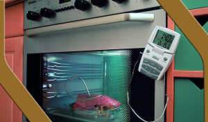 تصویر ترمومتر دیجیتال آشپزی با پروب فلزی و صفحه نمایش واضح